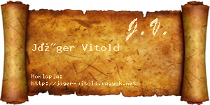 Jáger Vitold névjegykártya